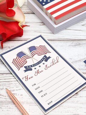 Celebrating 250th American Flag Dual Side Party Invitations